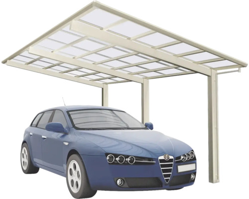 Einzelcarport Ximax Linea Typ 110 Aluminium eloxiert Sonderbreite XL 302,2 x 495,4 cm Edelstahl-Look