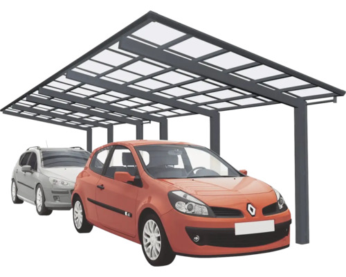 Doppelcarport Ximax Linea Typ 110 Tandem Aluminium eloxiert 272,6 x 982,6 cm schwarz