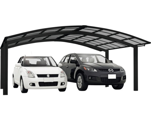 Doppelcarport Ximax Portoforte Typ 60 M-Ausführung Aluminium eloxiert 542,3x495,4 cm schwarz