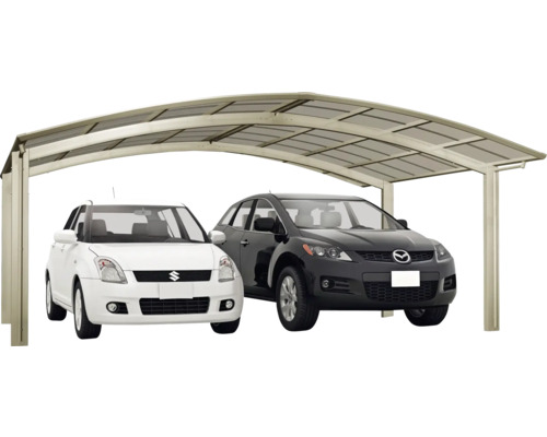 Freistehendes Carport mit zwei geparkten Autos