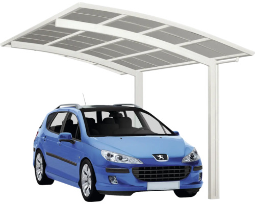 Einzelcarport Ximax Portoforte Typ 80 Aluminium eloxiert 270,4 x 495,4 cm weiß Carport mit Auto