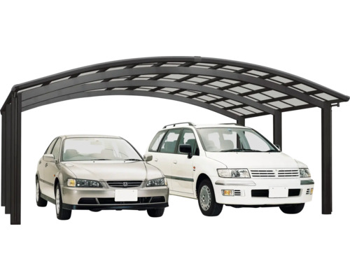 Doppelcarport Ximax Portoforte Typ 110 M-Ausführung Aluminium eloxiert 542,3x495,4 cm schwarz