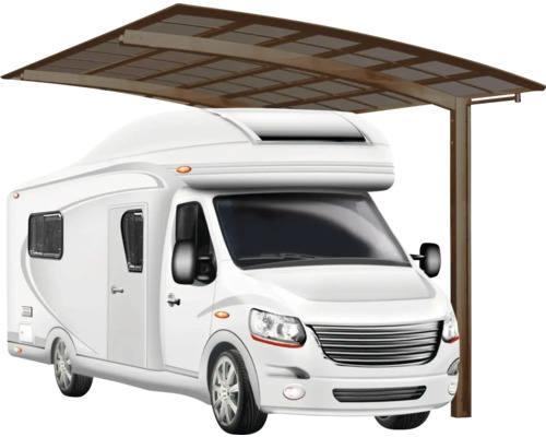 Einzelcarport Ximax Portoforte Caravan Typ 60 Aluminium eloxiert 270,4 x 495,4 cm braun matt