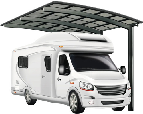 Einzelcarport Ximax Portoforte Caravan Typ 80 Aluminium eloxiert 270,4 x 495,4 cm schwarz