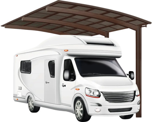 Einzelcarport Ximax Portoforte Caravan Typ 80 Aluminium eloxiert 270,4 x 495,4 cm braun matt
