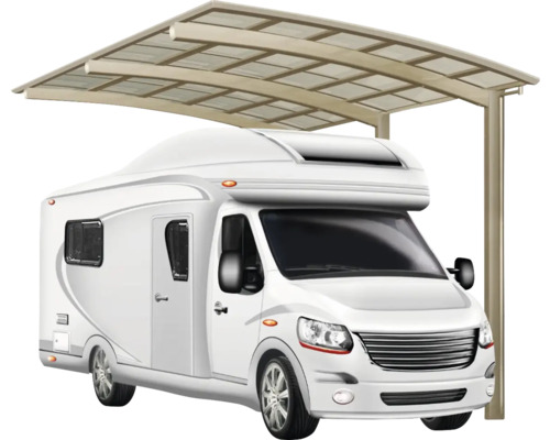Einzelcarport Ximax Portoforte Caravan Typ 80 Aluminium eloxiert 270,4 x 495,4 cm Edelstahl-Look