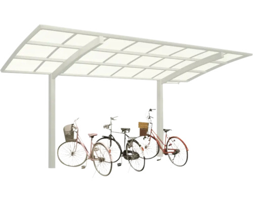 Einzelcarport Ximax Portoforte Mini Typ 60 Aluminium eloxiert 201 x 253,8 cm Edelstahl-Look