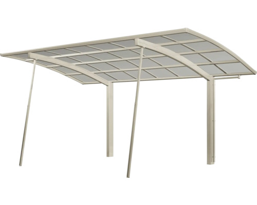 Carport mit Polycarbonatdach und Metallrahmen