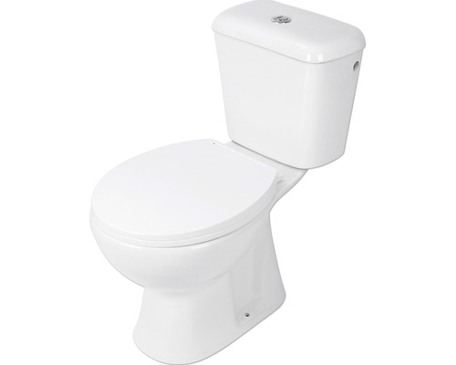 WC-Kombination Set Differnz Tiefspüler mit Spülrand weiß glänzend mit WC-Sitz 38.500.01
