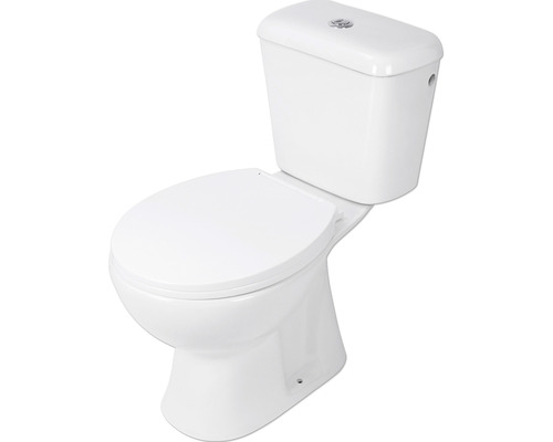 Differnz WC-Kombination Set WC Tiefspüler mit Spülrand weiß glänzend mit WC-Sitz 38.500.01