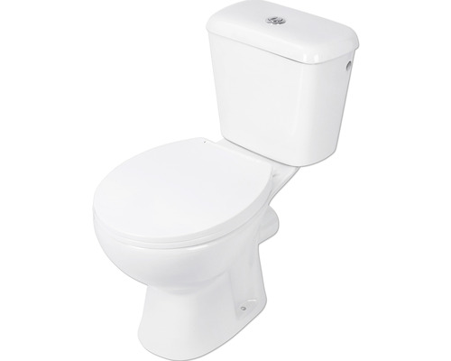 WC-Kombination Set Differnz Tiefspüler mit Spülrand weiß glänzend mit WC-Sitz 38.500.02