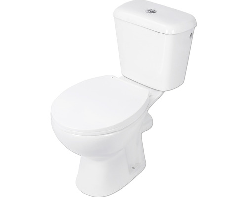 Differnz WC-Kombination Set WC Tiefspüler mit Spülrand weiß glänzend mit WC-Sitz 38.500.02