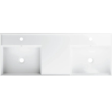 Doppelwaschtisch Jungborn QUATTRO 121 x 46 cm weiß glänzend-thumb-1