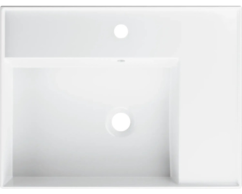 Waschtisch aus Keramik mit Hahnloch und Überlauf