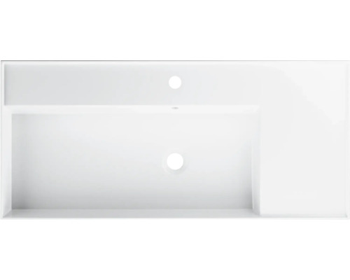 Waschtischplatte mit Beckenmulde und Hahnloch