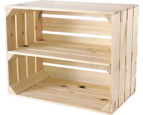 Holzkiste Natur für Schuhregal 50x40x30 cm Holzkiste Natur für Schuhregal 50x40x30 cm