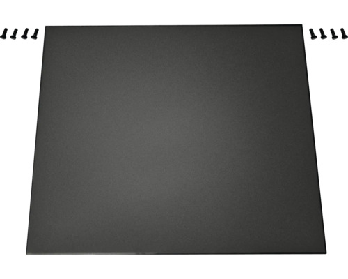 Quadratische Stahlplatte mit Schrauben