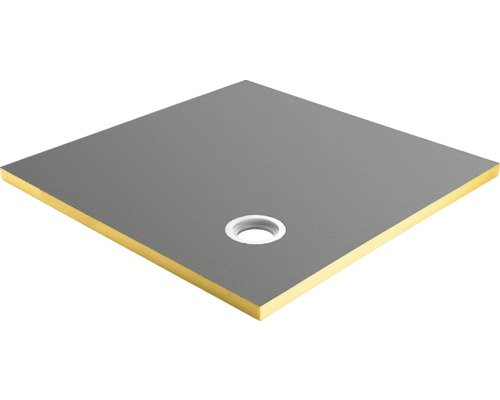 Swisspor Befliesbares Duschelement swissporBOARD Doccia Punto 120 x 120 x 4 cm Ablauf dezentral 300075 Quadratische Duschwanne mit Ablauf