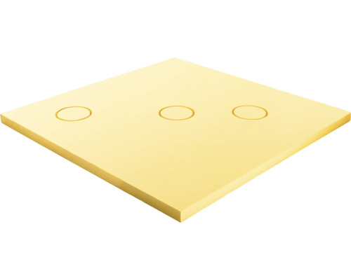 Swisspor Unterbauelement swissporBOARD Doccia Sottostruttura 120 x 120 x 8 cm 300091 Gelbe Duschwanne mit drei kreisförmigen Abflüssen
