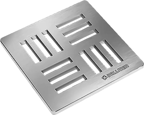 Quadratischer Bodenablauf aus Metall mit Schlitzmuster