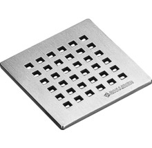 Quadratischer Bodenablauf aus Edelstahl mit quadratischen Löchern