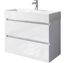 Waschtischunterschrank mit zwei Schubladen und Aufsatzwaschbecken