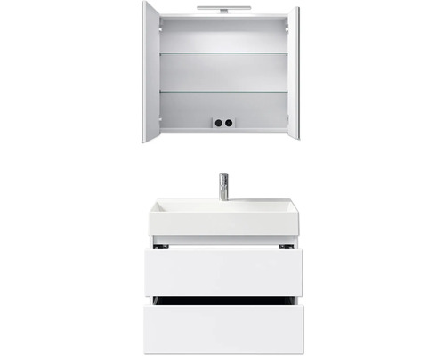Badezimmer-Set mit Spiegelschrank, Waschbecken und Unterschrank