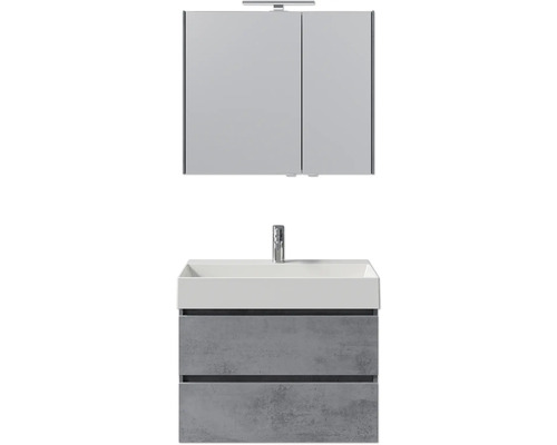 Badezimmerset mit Waschtisch, Waschbecken und Spiegelschrank