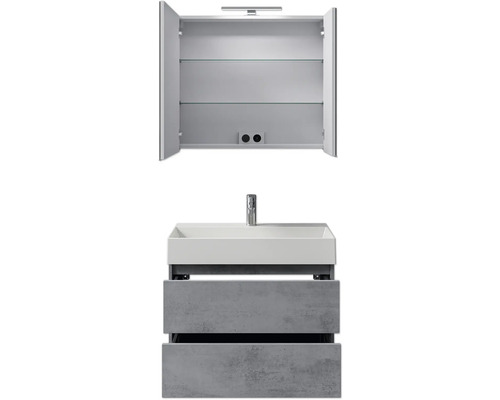 Waschtisch mit Unterschrank und Spiegelschrank für das Badezimmer