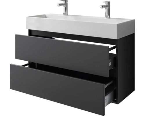 Waschtischunterschrank mit zwei Schubladen und Doppelwaschbecken
