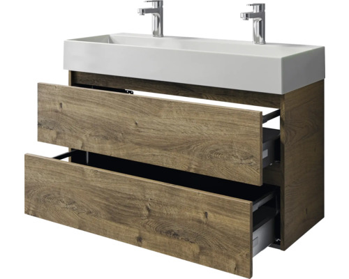 Waschtischunterschrank mit zwei Schubladen und Doppelwaschbecken