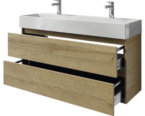 Waschtisch mit zwei Schubladen und Aufsatzwaschbecken