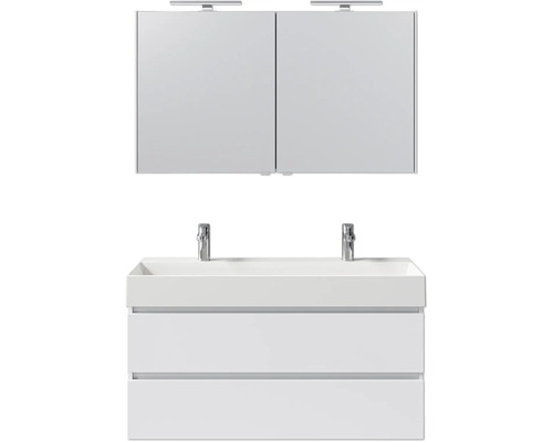 Waschtisch mit Unterschrank und Spiegelschrank für das Badezimmer