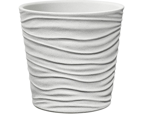 Übertopf Soendgen Sonora Keramik Ø 7 cm H 6 cm weiß Steineffekt