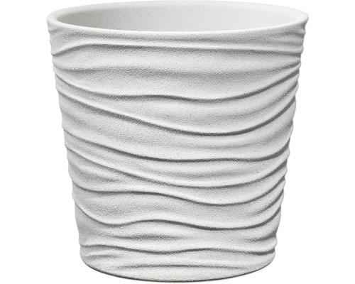 Übertopf Soendgen Sonora Keramik Ø 10 cm H 8 cm weiß Steineffekt