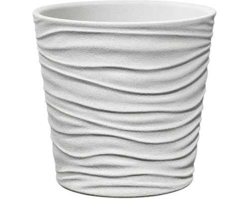 Übertopf Soendgen Sonora Keramik Ø 13 cm H 12 cm weiß Steineffekt