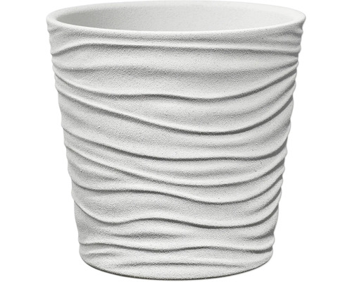 Übertopf Soendgen Sonora Keramik Ø 14 cm H 13 cm weiß Steineffekt