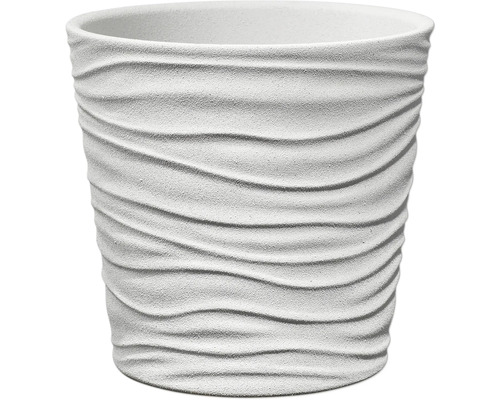 Übertopf Soendgen Sonora Keramik Ø 16 cm H 15 cm weiß Steineffekt