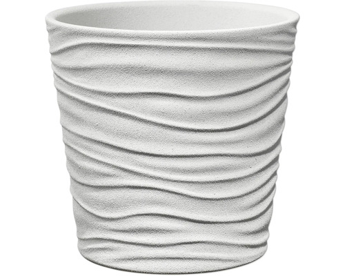 Übertopf Soendgen Sonora Keramik Ø 19 cm H 18 cm weiß Steineffekt