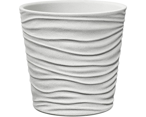 Übertopf Soendgen Sonora Keramik Ø 24 cm H 24 cm weiß Steineffekt
