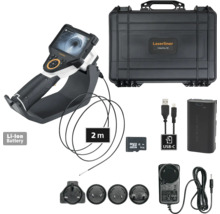 Laserliner VideoFlex HD Inspektionskamera mit zwei Meter Kabel, Schutzkoffer, Speicherkarte, USB Kabel, Netzteil und Akku