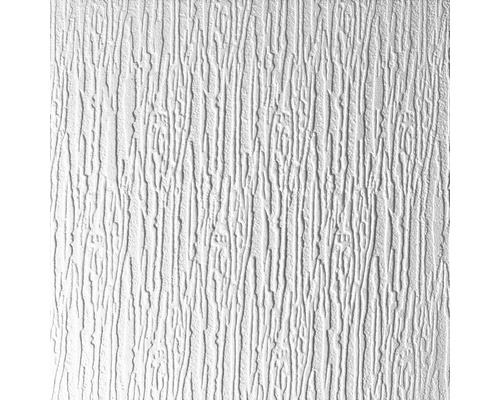Deckenplatte EPS Hamburg 50 x 50 x 0,4 cm 2 m² im Pack Nahaufnahme einer weißen Raufasertapete mit Baumrindenmuster