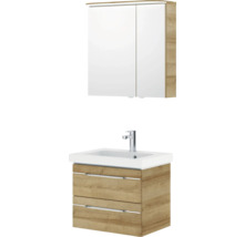 Badezimmerset mit Waschtischunterschrank, Waschbecken und Spiegelschrank