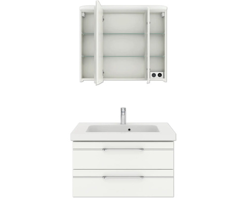 Waschtischunterschrank mit Waschbecken und Spiegelschrank für das Badezimmer