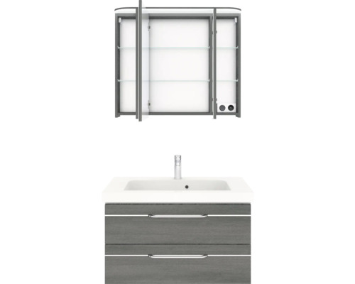 Badezimmer Waschtisch mit Waschbecken und Spiegelschrank