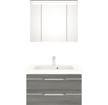 Waschbeckenunterschrank mit zwei Schubladen, Waschbecken und Spiegelschrank für das Badezimmer