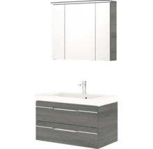 Waschtisch mit zwei Schubladen, Waschbecken und Spiegelschrank