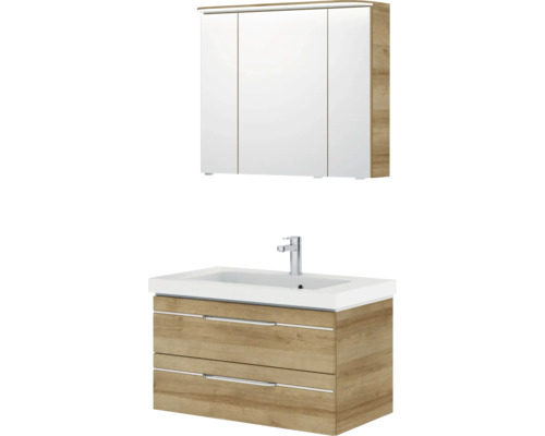 Waschtischkombination mit Waschbeckenunterschrank und Spiegelschrank für das Badezimmer