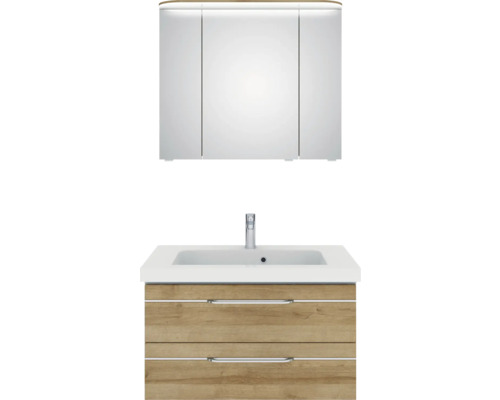 Waschtisch mit Unterschrank und Spiegelschrank für das Badezimmer