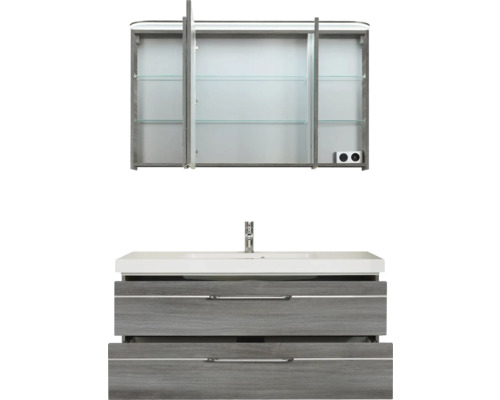 Waschtischunterschrank mit Waschbecken und Spiegelschrank für das Badezimmer